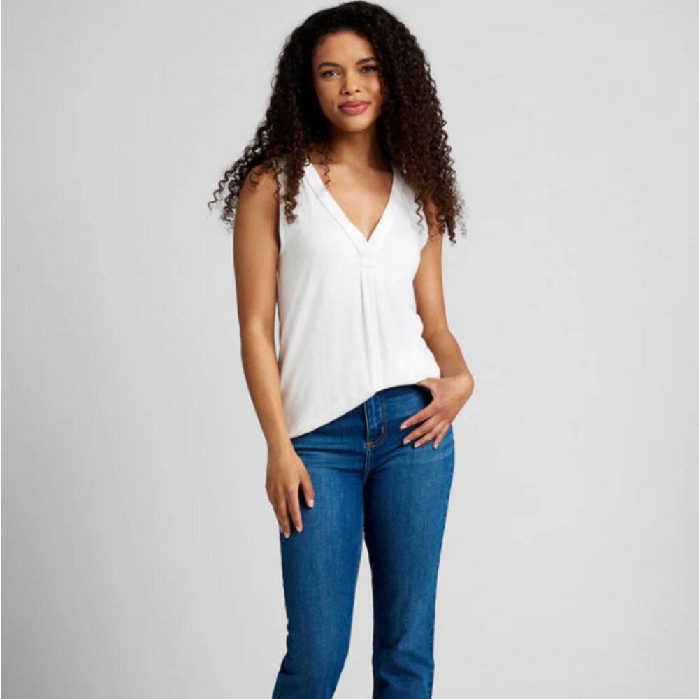 MODCLOTH A Welcome Change Sleeveless Top White 3X